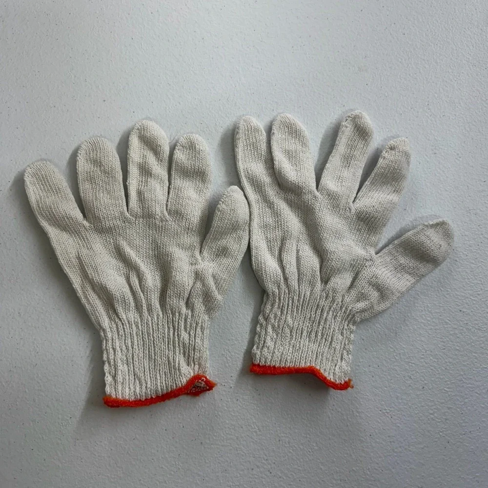 Adult white knit woven lightweight yardwork gardening home project gloves‎ OS